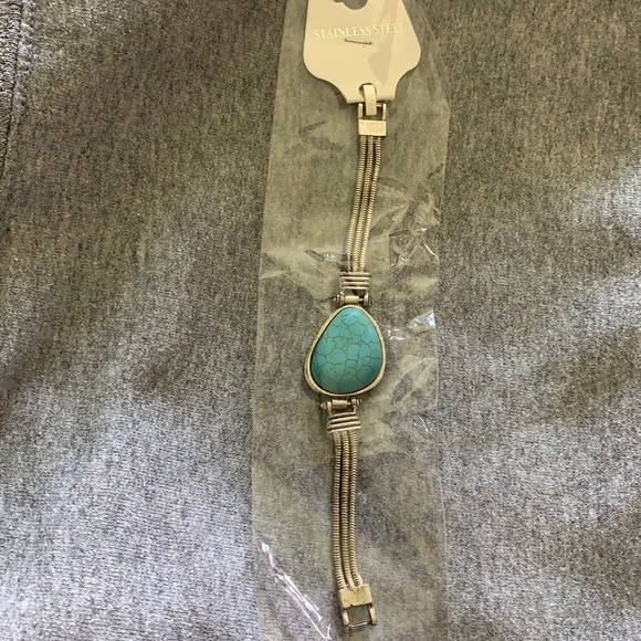 Jewelry - Stainless Steel Turquoise Bracelet